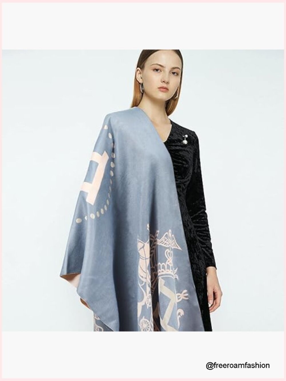 Silky Pashmina Shawl Wrap - Lightweight Cashmere Blend, Evening Blanket Poncho - Picture 6 of 7